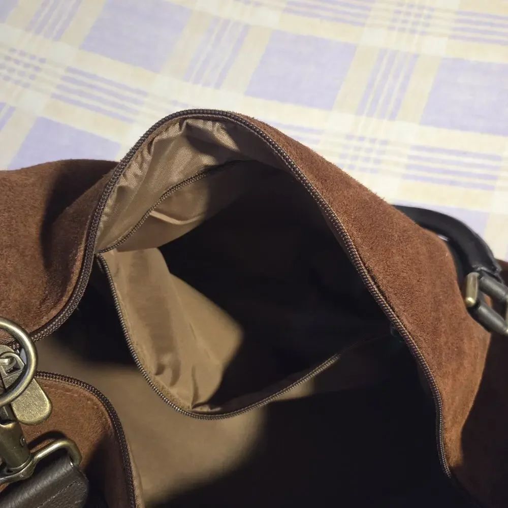 Marlboro Guts Grit Gear Vintage Brown Suede Leather Duffle Bag HEAVY DUTY NWT